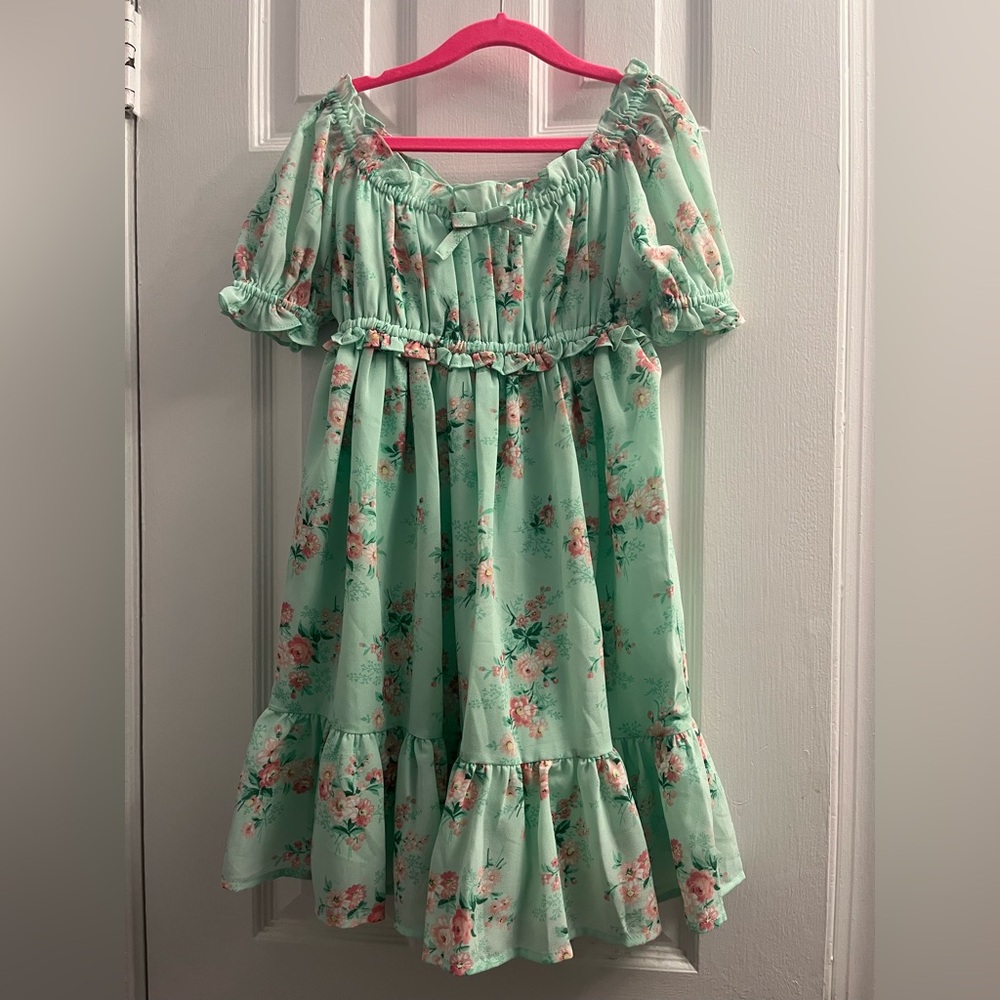 Janie and Jack Mint Green Floral Dress